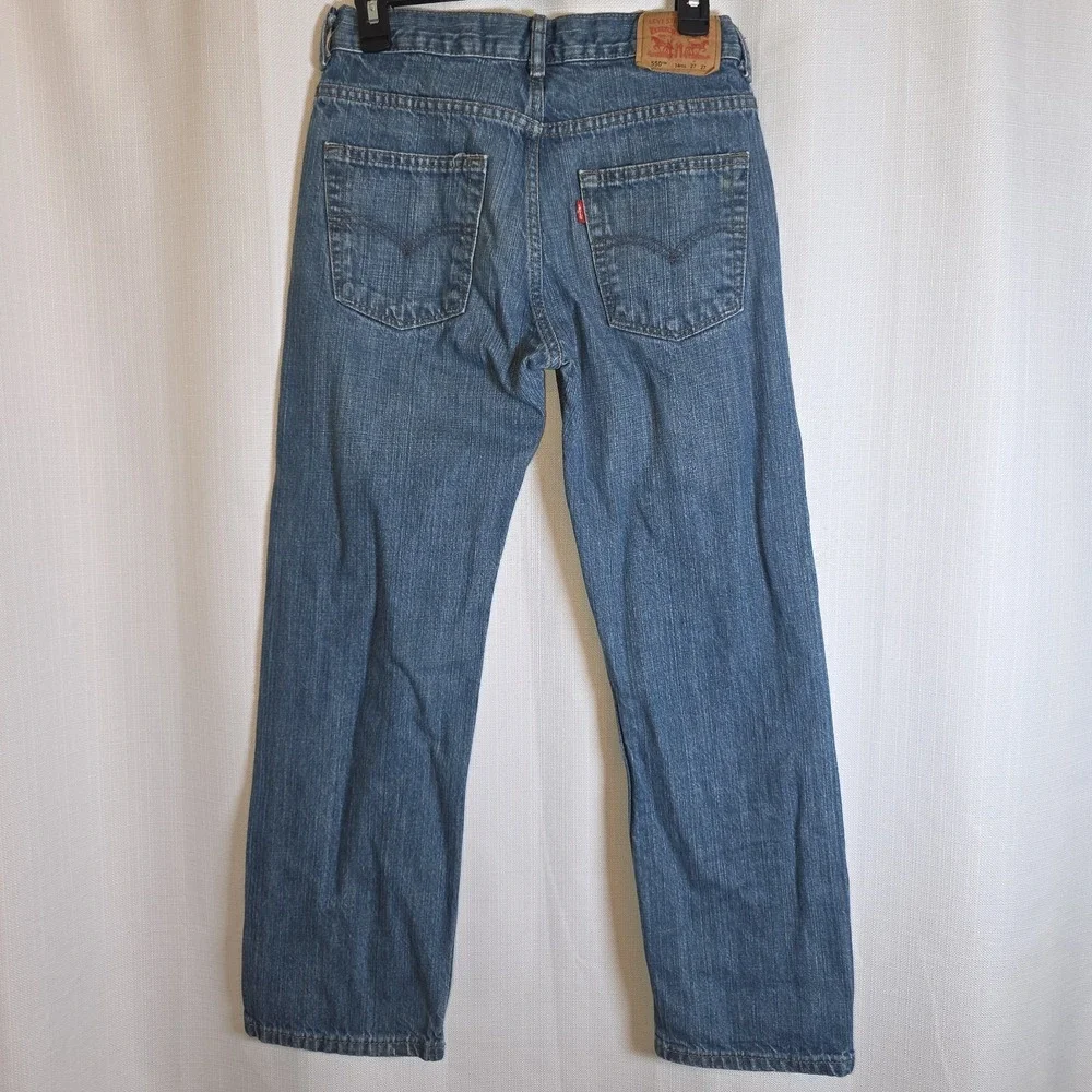 Levi's 550 Relaxed Boys Youth Jeans Size 14 Reg Dark Wash Denim Straight Leg